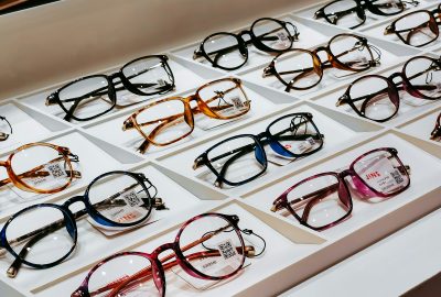 brown and black framed eyeglasses